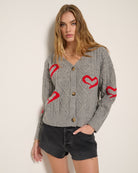 Heather Grey $|& SEAS True Love Cardigan - SOF Front