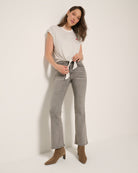 Ivory Grey $|& SEAS Poppy Knot Front Tee - UGC On Fig