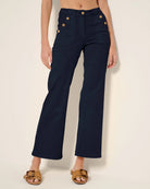 Mariner Midnight $|& SEAS Acacia Button Wide Leg Twill Pant - SOF Front
