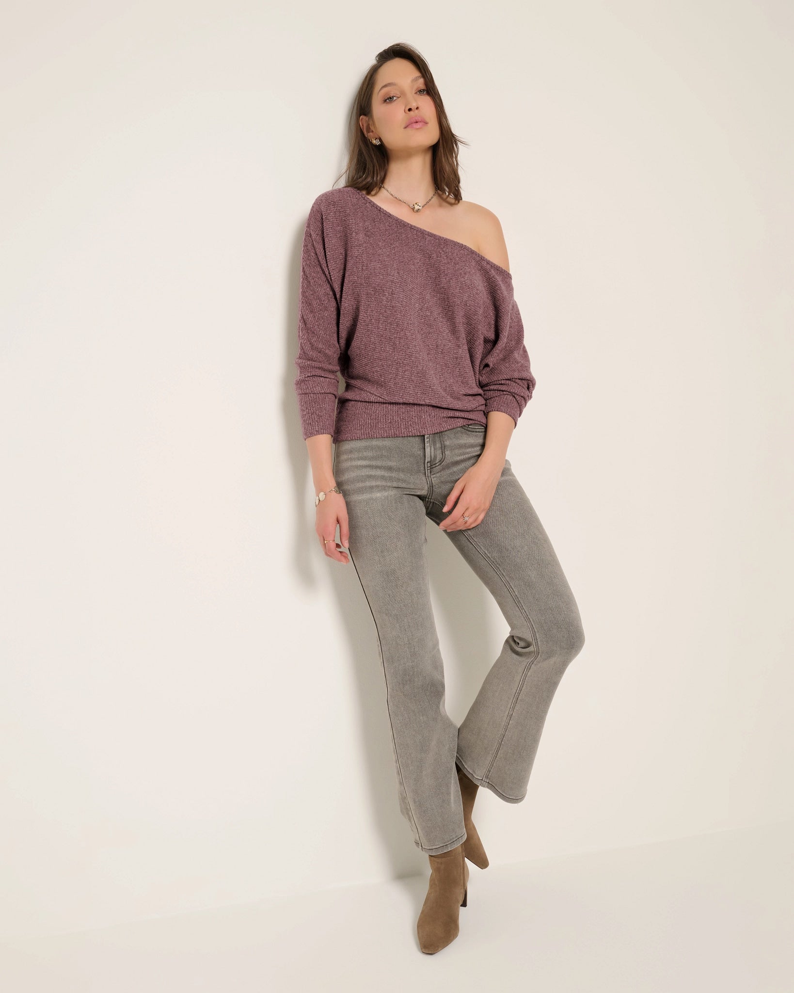 Mackenzie Off Shoulder Top - Ribbed Knit, Relaxed Fit – Seventy