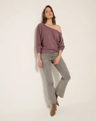 Heather Purple $|& SEAS Mackenzie Off Shoulder Top - UGC On Fig