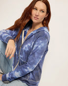 Blue Printed Tie Dye $|& SEAS Union Square Tie Dye French Terry Zip - VOF Front