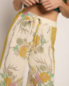Cream Floral $|& SEAS Zuma Smocked Waist Pant - VOF Front