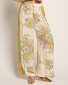 Cream Floral $|& SEAS Zuma Smocked Waist Pant - SOF Front