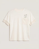 Cream $|& SEAS Posh Mixed Media Boyfriend Tee - Hanger Detail