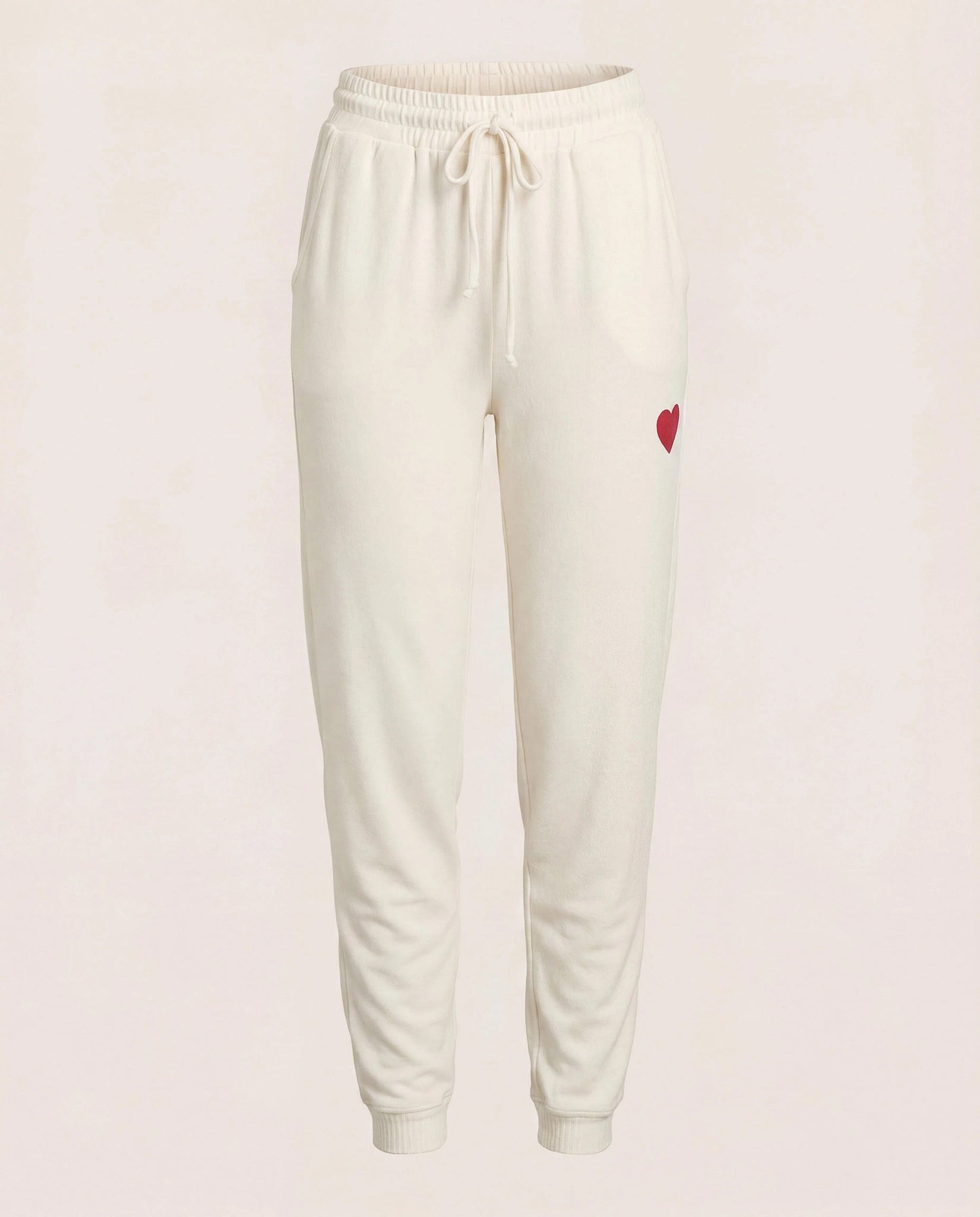 Cream $|& SEAS Shoreline Hacci "Heart" Graphic Jogger - Hanger Detail