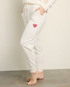 Cream $|& SEAS Shoreline Hacci "Heart" Graphic Jogger - SOF Front