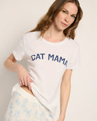 White $|& SEAS Cat Mom Graphic Sleep Tee - VOF Front