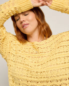 Butter $|& SEAS Sage Off Shoulder Pointelle Sweater - VOF Front