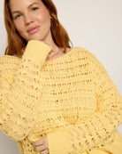 Butter $|& SEAS Sage Off Shoulder Pointelle Sweater - SOF Full Front