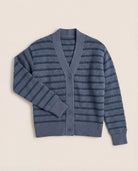 Indigo Haze $|& SEAS Glacier Striped Cardigan - Hanger Detail
