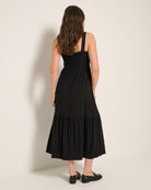 Black $|& SEAS Lotus Ruffle Hem Dress - SOF Back