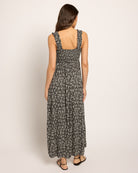 Black Floral $|& SEAS Westbreeze Printed Smocked Maxi Dress - SOF Back