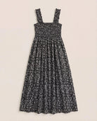 Black Floral $|& SEAS Westbreeze Printed Smocked Maxi Dress - Hanger Detail