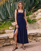 Navy $|& SEAS Westbreeze Smocked Maxi Dress - SOF Side