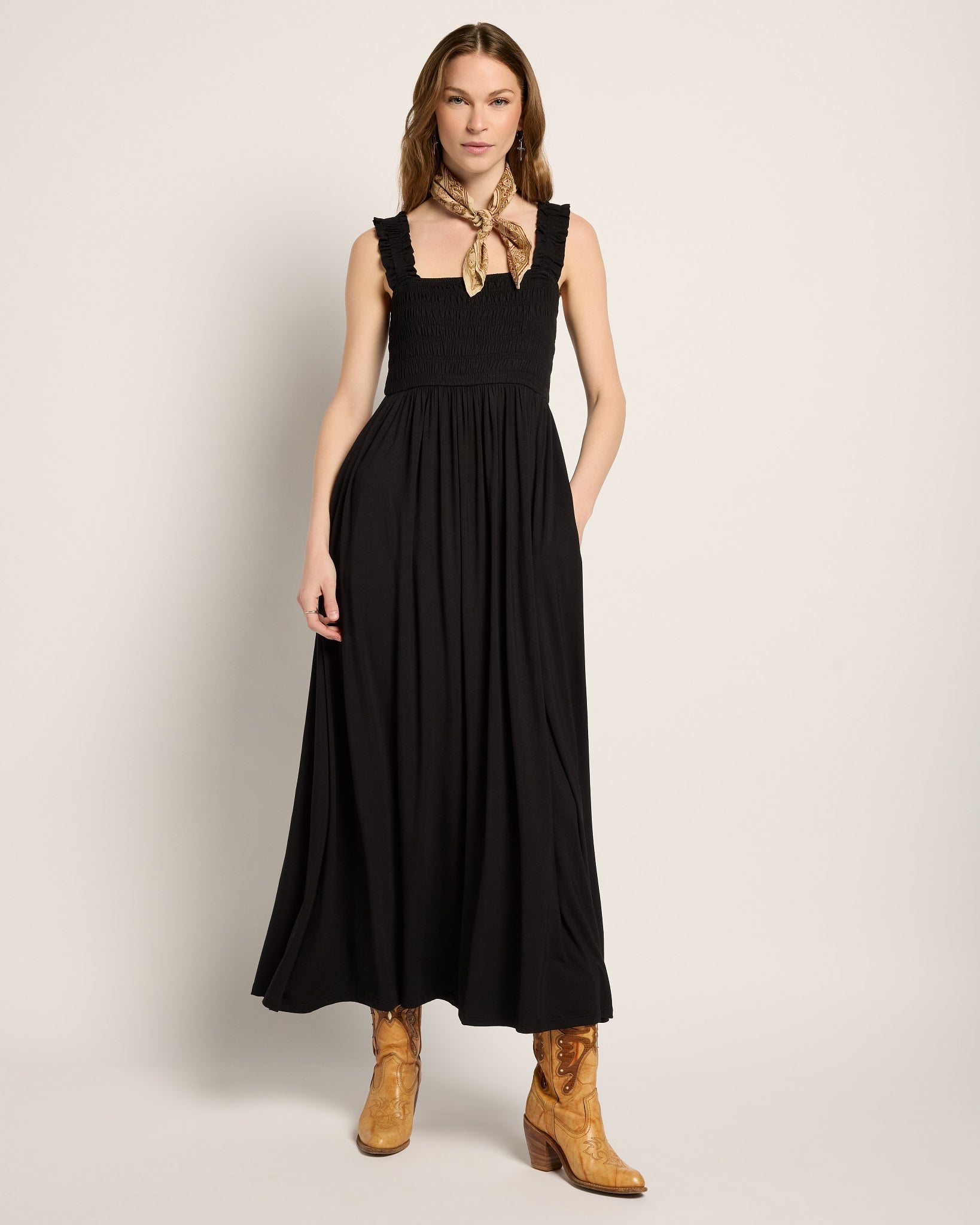 Black $|& SEAS Westbreeze Smocked Maxi Dress - UGC On Fig