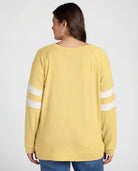 Limoncello/Cream $|& SEAS Shoreline Varsity Cozy Top - SOF Back