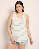 Natural/Seaglass $|& SEAS Surfside Stripe Scoop Tank - SOF Front