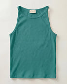 Deep Teal $|& SEAS Laurel Ribbed Shelf Bra Tank - Hanger Detail