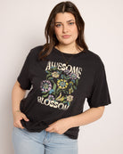 Faded Black $|& SEAS Floret Relaxed Graphic Tee - SOF Front