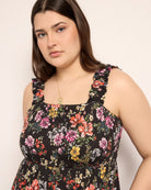 Multi Floral $|& SEAS Westbreeze Printed Smocked Maxi Dress - SOF Full Front