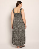 Black Floral $|& SEAS Westbreeze Printed Smocked Maxi Dress - SOF Back