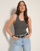 Graphite $|& SEAS Perfect Racer Back Tank - SOF Full Front