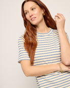 Cream Denim $|& SEAS Sydney Striped Tee - VOF Front