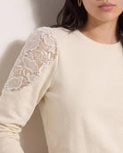 Cream $|& SEAS Eclipse Lace Pullover - SOF Full Front