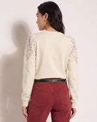 Cream $|& SEAS Eclipse Lace Pullover - SOF Back
