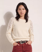 Cream $|& SEAS Eclipse Lace Pullover - SOF Front