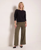 Black $|& SEAS Eclipse Lace Pullover - VOF Front