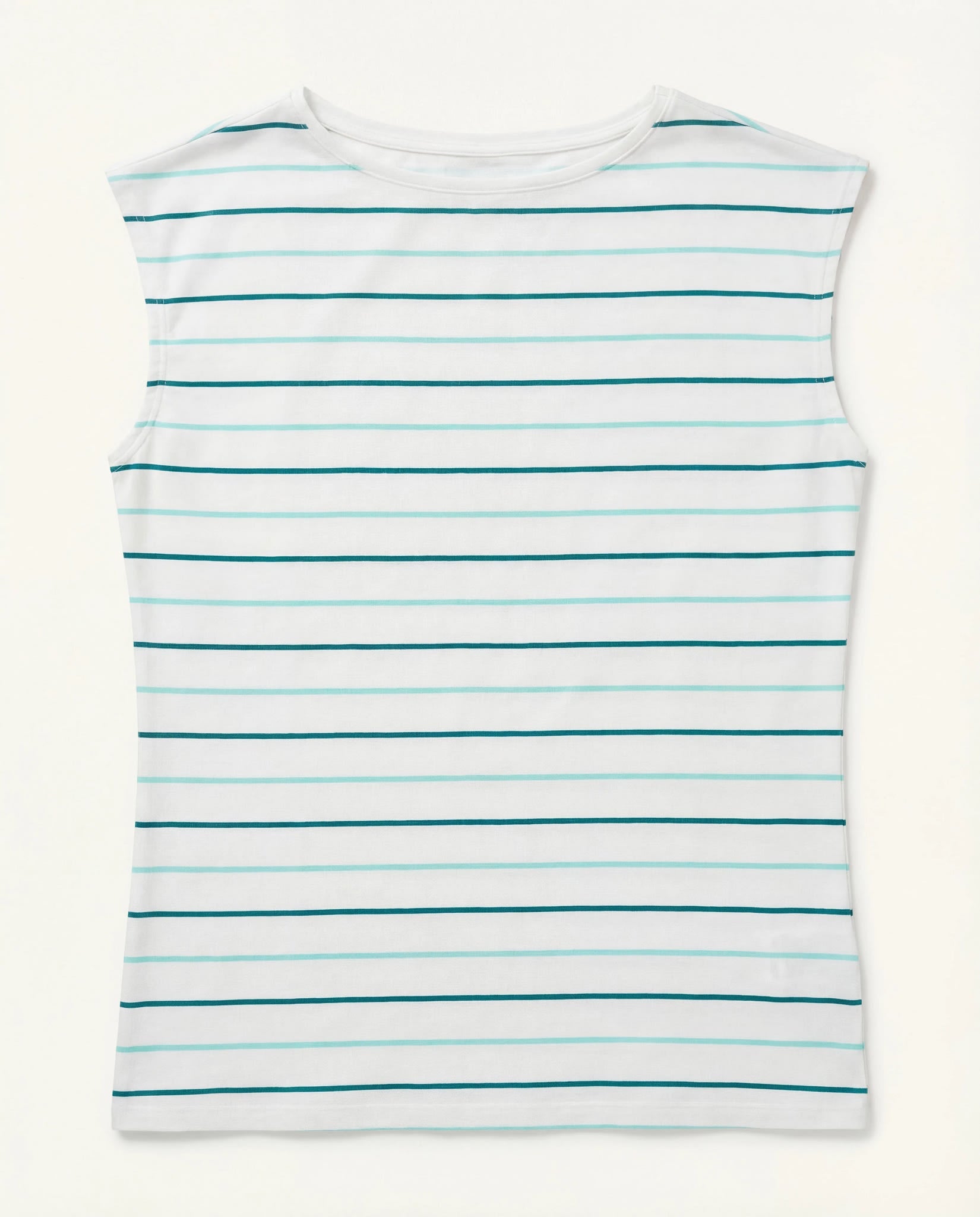 Natural/Sea Glass $|& SEAS Brentwood Boat Neck Stripe Top - Hanger Detail