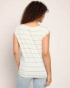 Natural/Sea Glass $|& SEAS Brentwood Boat Neck Stripe Top - SOF Back