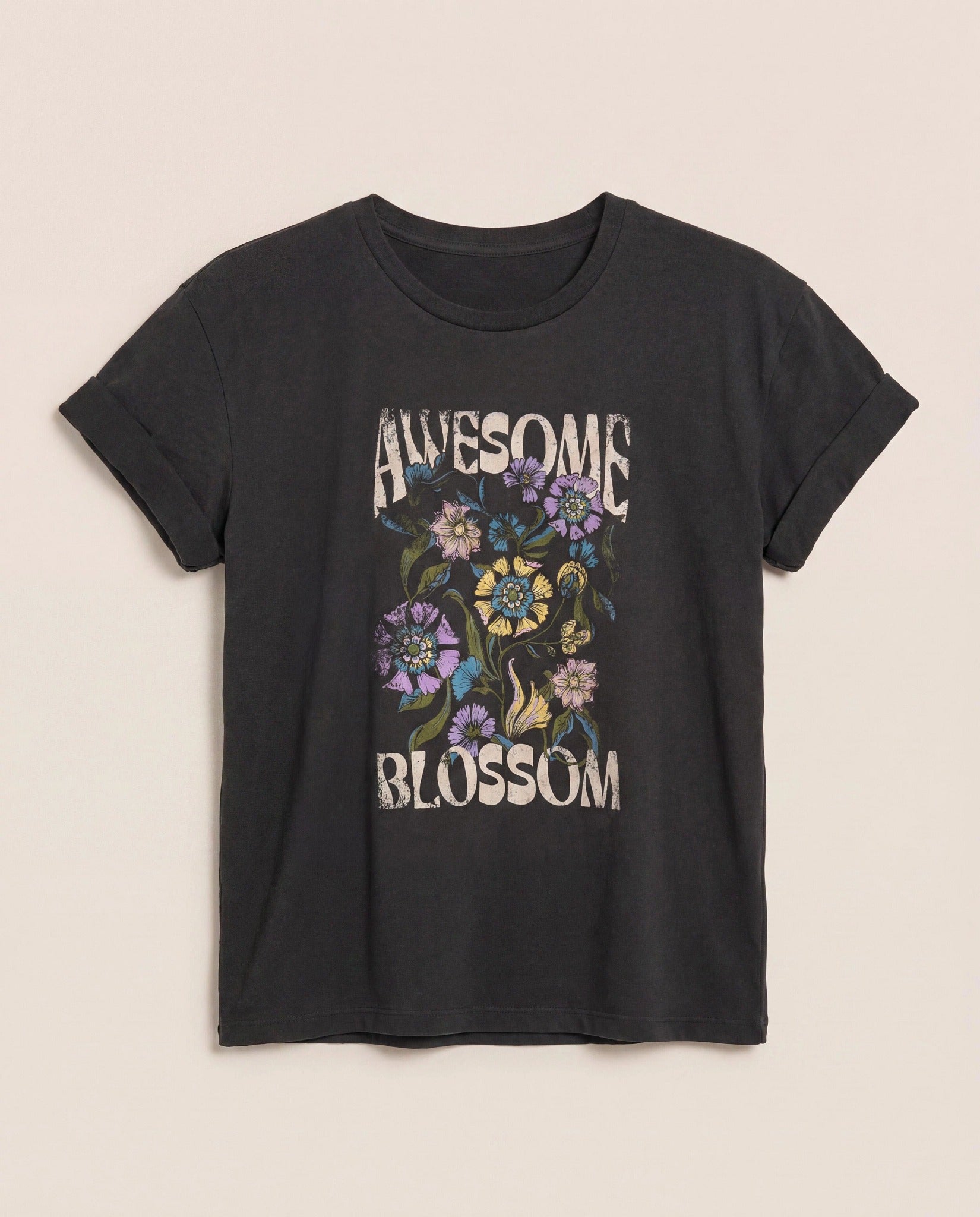 Faded Black $|& SEAS Floret Relaxed Graphic Tee - Hanger Detail