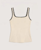 Cream $|& SEAS Shoreline Whip Stitch Tank - Hanger Detail