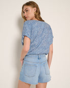 Indigo Haze $|& SEAS Surplice Short Sleeve Top - SOF Back