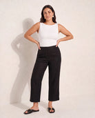 Black $|& SEAS Palomar Linen Blend Crop Pant - UGC On Fig