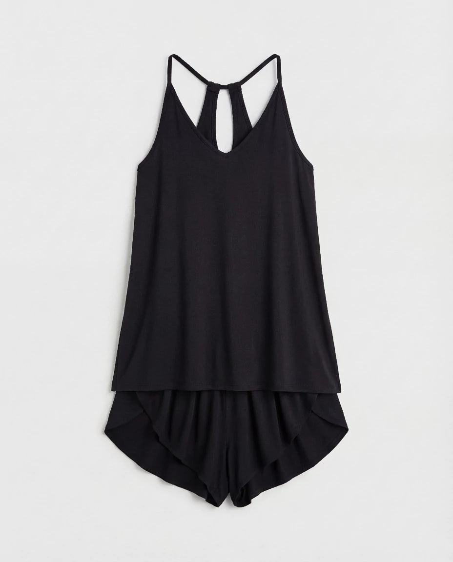 Black $|& SEAS Flirty Sleep Set - Hanger Detail