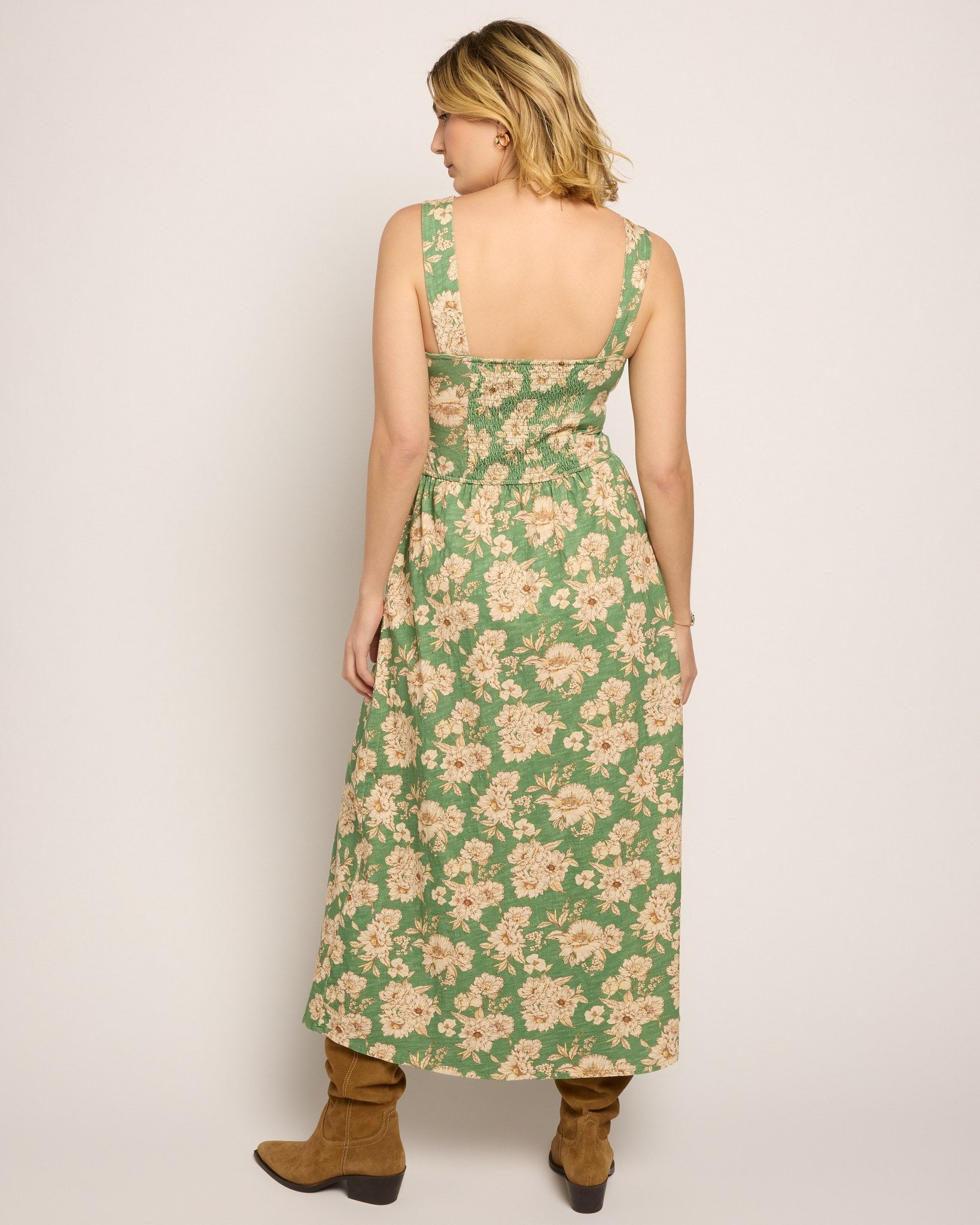 cotton printed midi dress Marlowe Floral Midi Dress Kalamata L