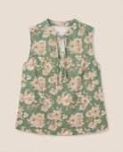 Kalamata $|& SEAS Ollie Printed V-Neck Sleeveless Top - Hanger Detail