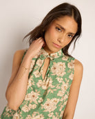 Kalamata $|& SEAS Ollie Printed V-Neck Sleeveless Top - SOF Full Front