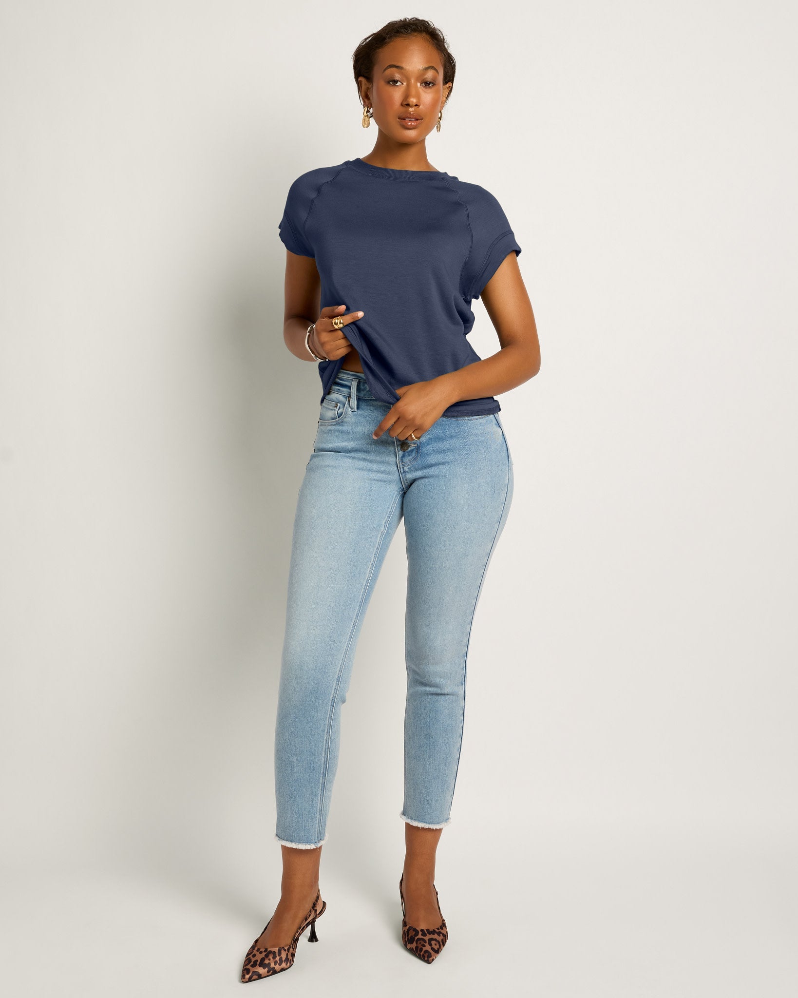 Navy $|& SEAS Fern Tee - UGC On Fig