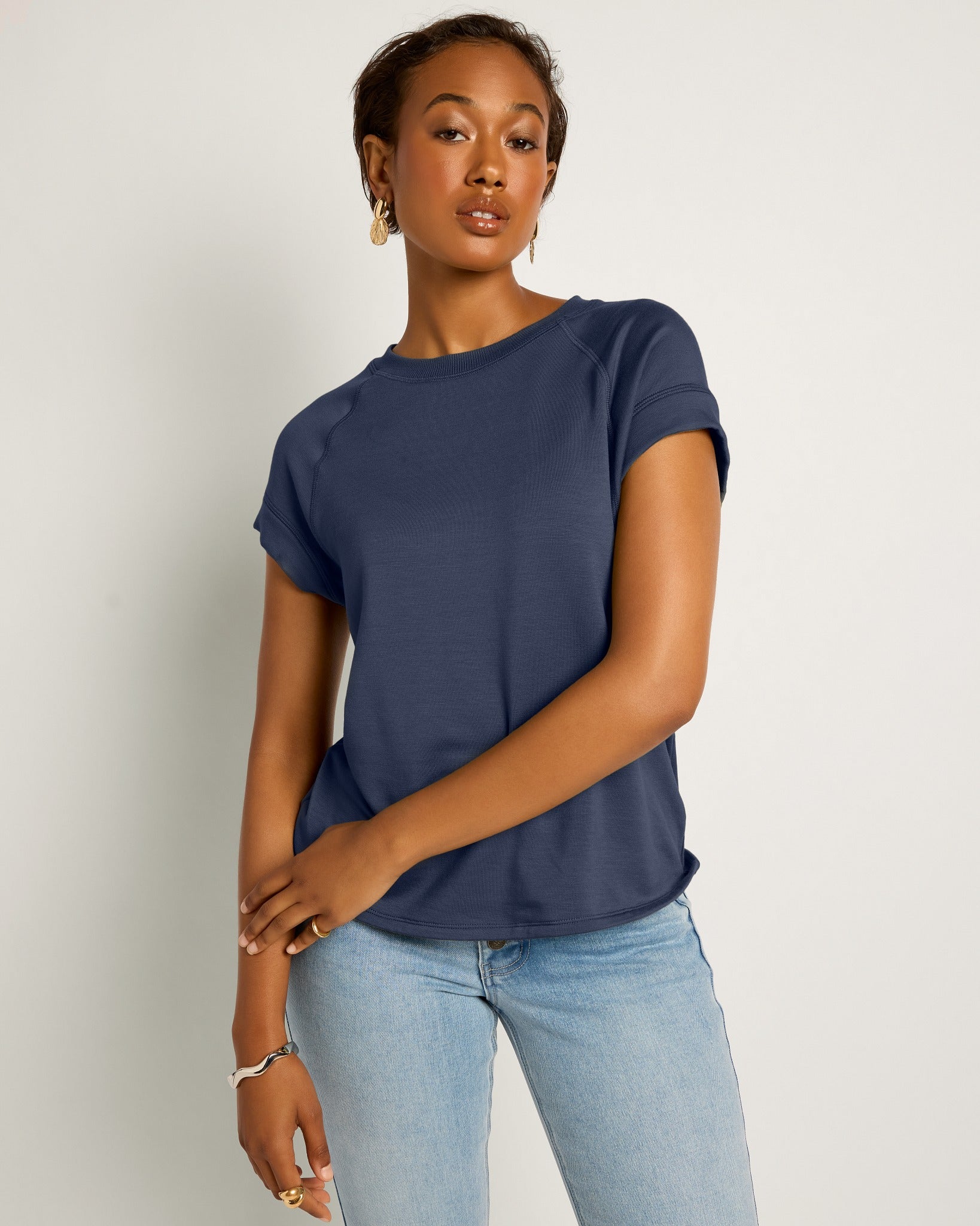 Navy $|& SEAS Fern Tee - SOF Front