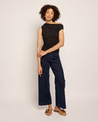 Black $|& SEAS Eden Pleated One Shoulder Top - UGC On Fig