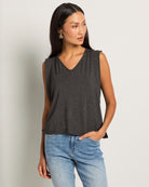 Charcoal Heather $|& SEAS Libre V-Neck Tank - VOF Front