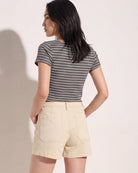Heather Grey/ Cream $|& SEAS Spruce Square Neck Top - SOF Back