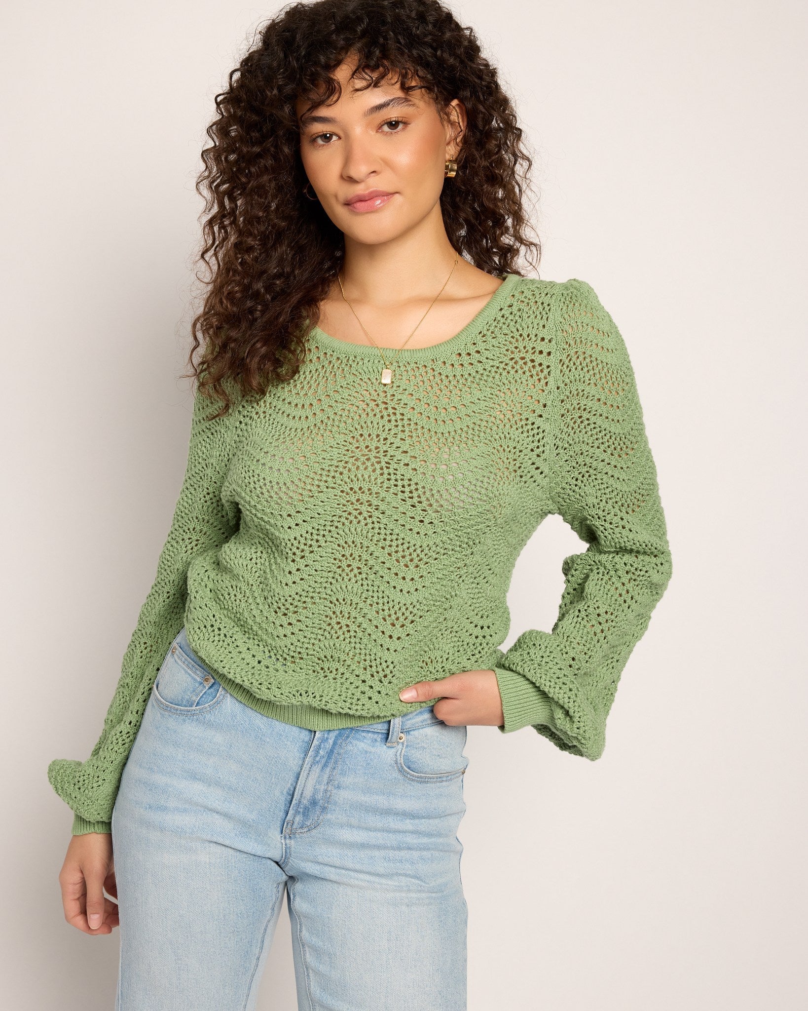 Kalamata $|& SEAS Ocean Waves Scoop Neck Sweater - SOF Front