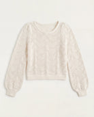 White $|& SEAS Ocean Waves Scoop Neck Sweater - Hanger Detail