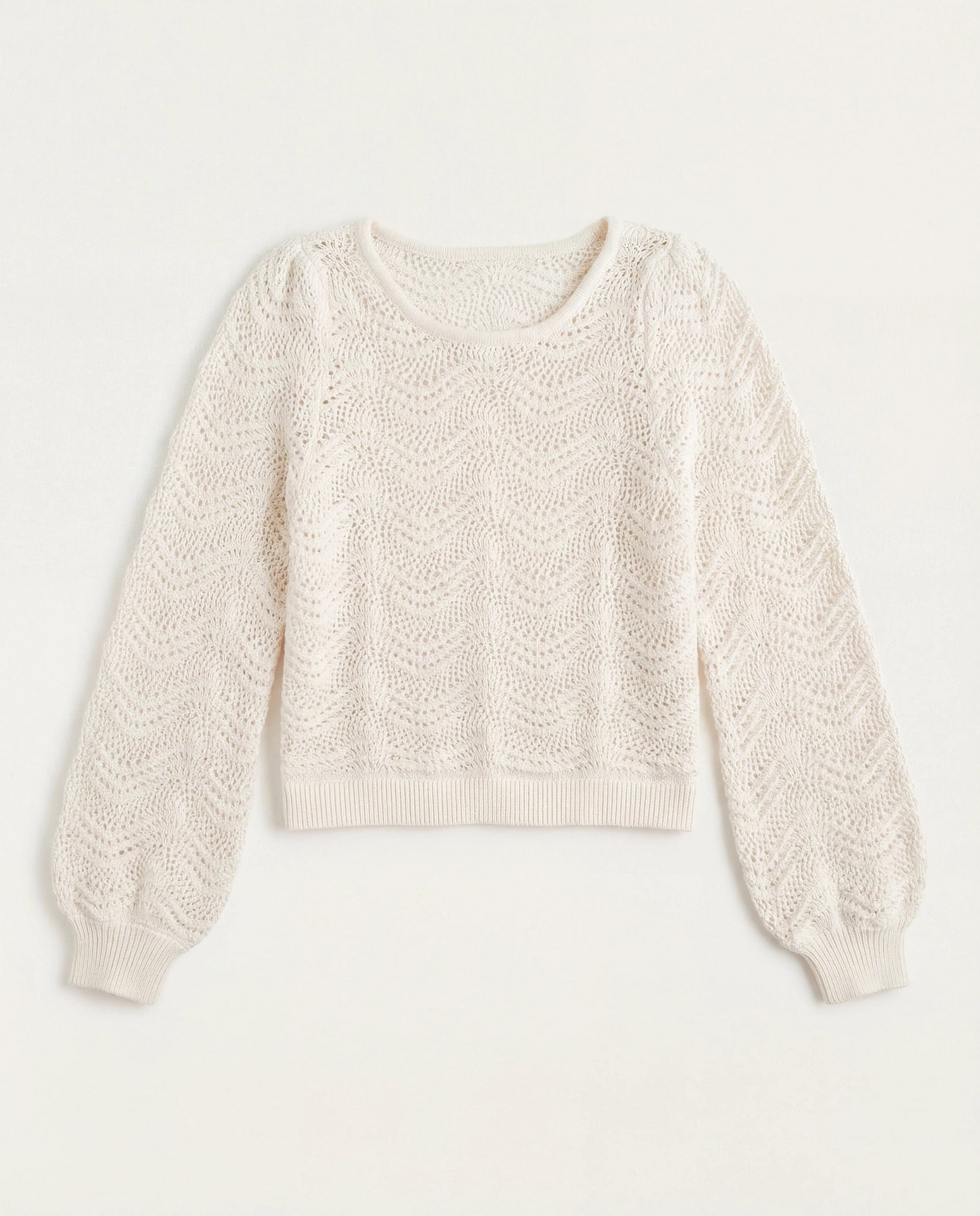 White $|& SEAS Ocean Waves Scoop Neck Sweater - Hanger Detail